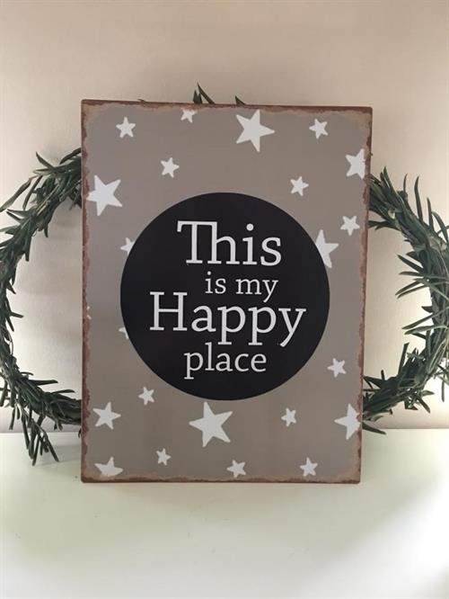 Emalje skilte med tekst “this is my happy place”