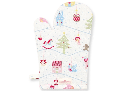 Cotton Grill glove Laura christmas white