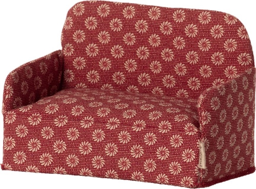 Maileg Miniature Sofa - Mus - Rød